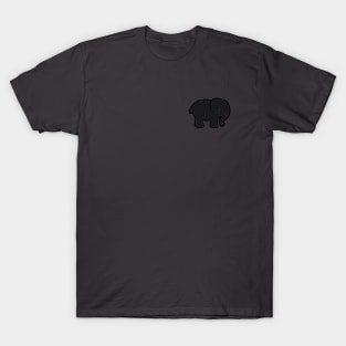 Black Elephant Cartoon Image T-Shirt